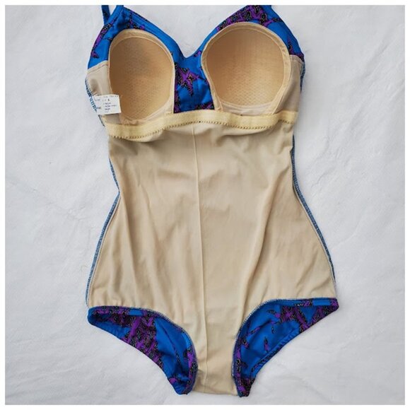 Vintage PERFECTION FIT by ROXANNE One-Piece Swimsuit Bold Tropical Print Size S - Picture 4 of 15